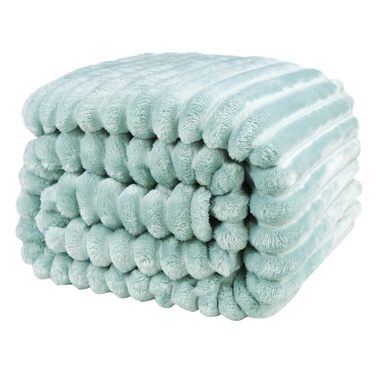 М'яка ковдра 150x200 см - тепла фланелева ковдра та плед для дому - ідеальний подарунок мамі, жінці, подрузі (150x200 см, колір: матчу-зелений)