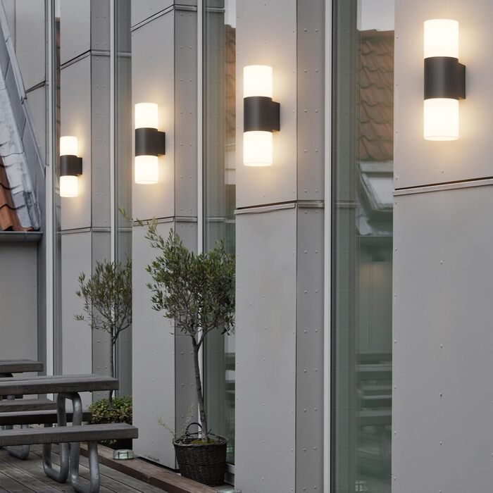 Klighten Wall Lights E27 Indoor/Outdoor 2-Light, Up and Down Outdoor Lamp Black, Outdoor Light Fixture, IP54 Outdoor Lamp, Aluminum Modern Outdoor Wall Light, Wall Lamp for Entrance, Terrace, without Bulb