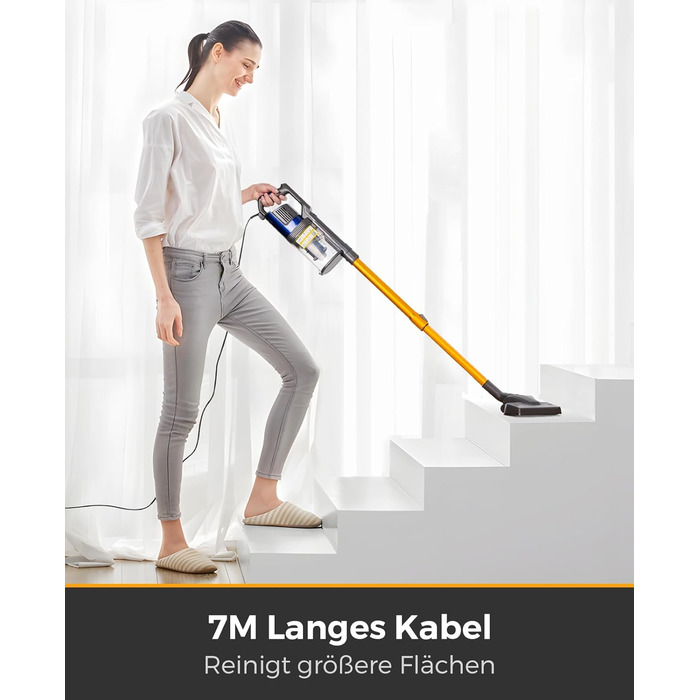 Потужний пилосос Con XL-606-60: 60KPa, 680W, 7м, контейнер 800мл, для твердих поверхонь, помаранчевий