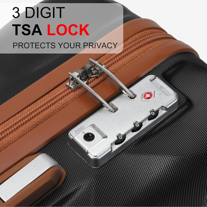 Набір валіз Sea Choice: 5 валіз, 4 колеса, TSA-замок, чорний. Розміри: 55/65/76 см