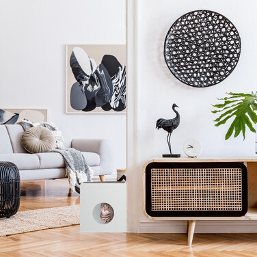 Relaxdays Cat Cabinet with Seat Cushion