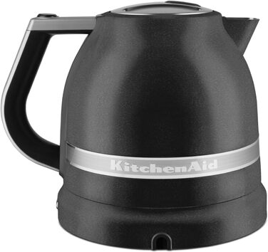 KitchenAid Kettle with temperature setting from 50 to 100°C | Teakettle with scale filter 1.5L | Electric 2400 Watt | Stainless steel | Black cast iron 1.5 liter black cast iron