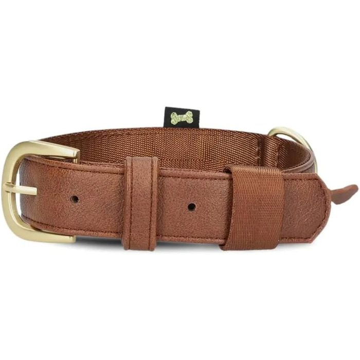 Нашийник для собак ZWEI Leo LE15 з якісної штучної шкіри, регульований, середній/великий розмір, колір cognac