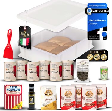 DELICRET - Premium Culinary Pizza Starter Kit | First-class pizza ingredients for unforgettable enjoyment | Pizza ball box