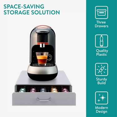 Утримувач для капсул Nespresso Navaris - білий (сірий), на 50 капсул