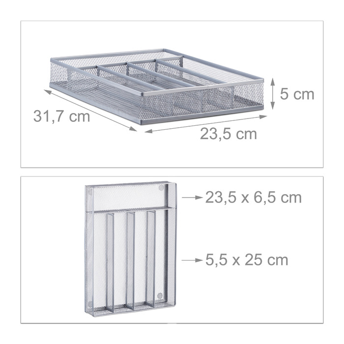 Relaxdays Cutlery Box Metal Mesh M