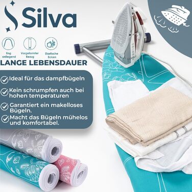 Покриття для прасувальної дошки Silva 140x50 см для парогенератора | 100% бавовна, 5 мм фетр | XL, сірий