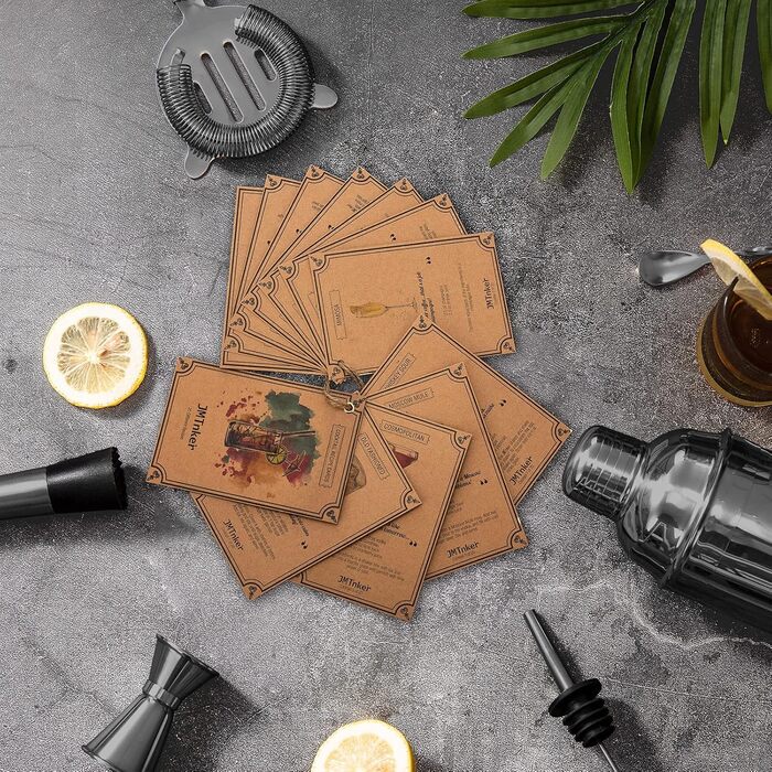 Набір бармена Schwarz (Чорний) зі стійкою для коктейлів - професійний шейкер для приготування напоїв