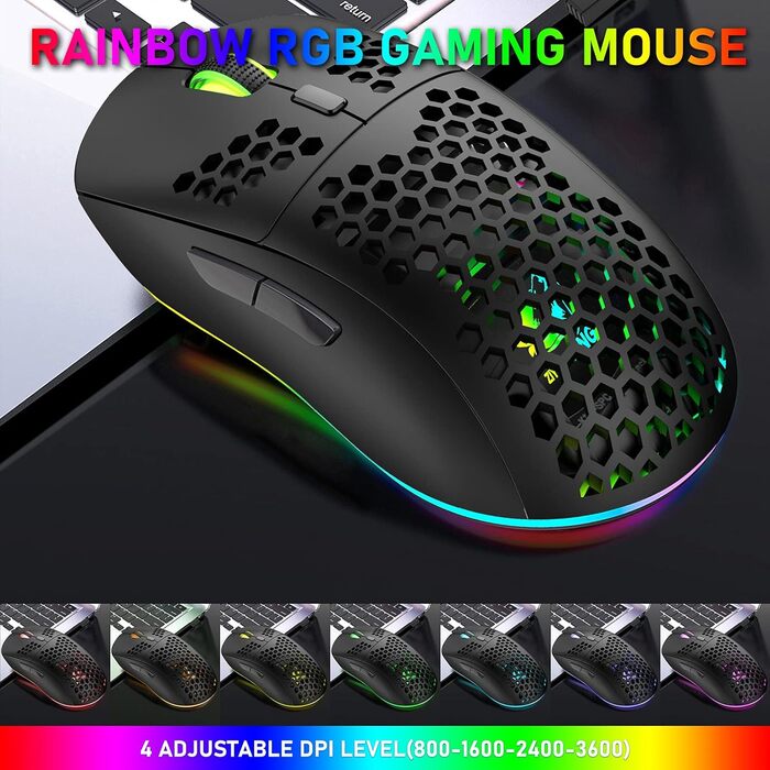 Механічна ігрова бездротова клавіатура з підсвічуванням RGB та миша, Bluetooth 5.0/2.4G, USB, 2200 mAh, Anti-Ghosting, чорний