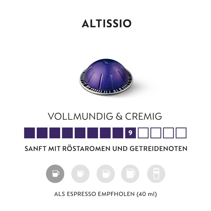 Капсули для кавомашини Nespresso Vertuo, набір 50 шт. (Altissio): Еспресо (40 мл) та Double Espresso (80 мл), різні обсмажки