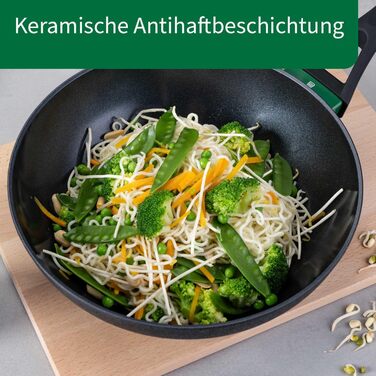 Grill-сковорода FACKELMANN Chefkoch Hamburg керамічна 28 см з антипригарним покриттям, з переробленого алюмінію, для всіх видів плит та духовки