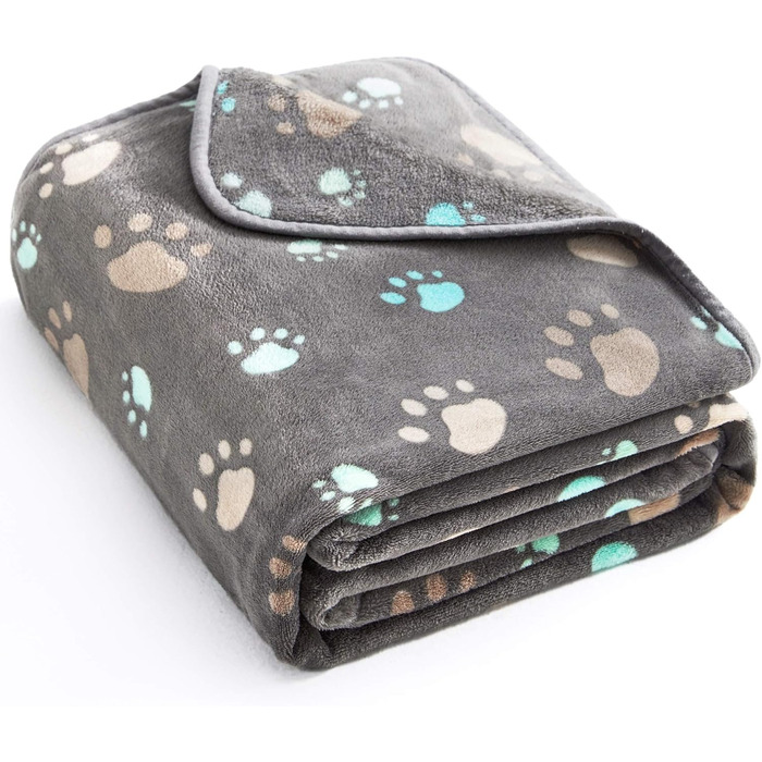 Плед для домашніх тварин Allisandro® Super Softe: теплий та м'який, 200x150 см, сірий. Плед для собак та котів, фліс