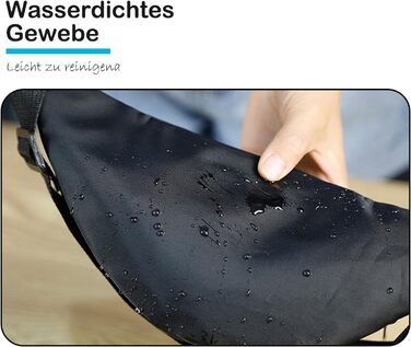 Чоловіча/Жіноча поясна сумка на пояс, водонепроникна, з PU шкіри, багатофункціональна, для спорту, подорожей, фестивалів (Чорний)