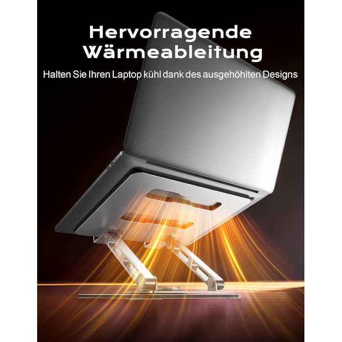 Регульована підставка для ноутбука 360° - ергономічна, до 16 дюймів, сумісна з MacBook Air/Pro