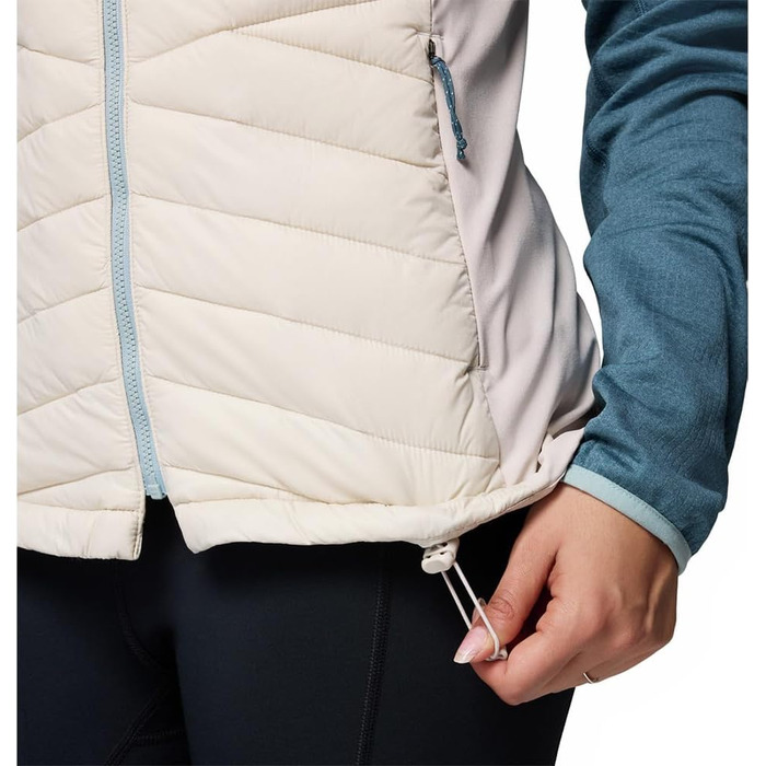Жіночий жилет Columbia Powder Pass 3 Hybrid Puffer Vest - теплий та зручний (XL, Dark Stone, Crushed Blue)
