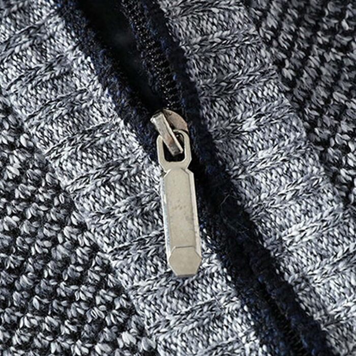 Кардиган чоловічий з кишенями, в'язана куртка чоловіча на блискавці, світшот без капюшона, пуловер-куртка однотонний, флісова куртка, сучасний теплий кардиган, пуловер, осінній жакет для костюмних штанів, розмір M, світло-сірий