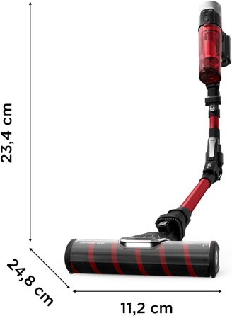 Акумуляторний вертикальний пилосос Rowenta X-Force Flex 9.60 Complete RH2099WO, 100 AW, з LED-підсвіткою та повним набором насадок, червоний