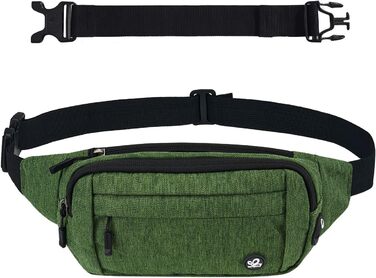 Сумка на пояс Waterfly: чоловіча/жіноча, спортивна, для подорожей, прогулянок з собакою, на пояс, з регульованим ремінцем (темно-зелена)