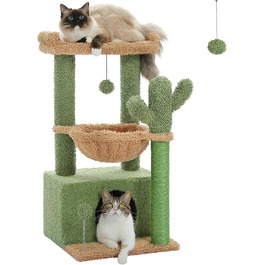 PAWZ Road Котячий кігтеточка з гамаком, котячий тур з сизалю, зелений, 83 см