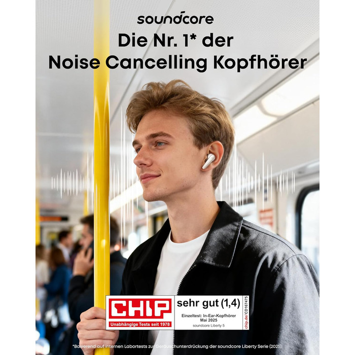 Soundcore Liberty 5 - бездротові навушники з активним шумозаглушенням (ANC), білі