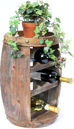 DanDiBo Wine Rack Wood Small Barrel Wine Barrel 1555 Bottle Holder Bottle Shelf 50 cm Shelf Barrel Wood Barrel