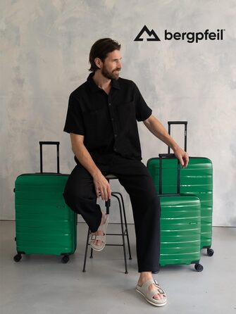 Чемодан середній з жорстким корпусом, розширюваний, 45 x 27 x 66 см, з подвійними колесами та TSA-замком, 3.7 кг, з високоякісного поліпропілену, унісекс, Emerald Green Metallic