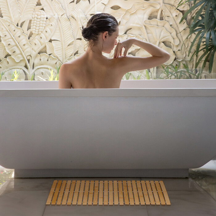 Relaxdays Bamboo Bath Mat 60x40 cm
