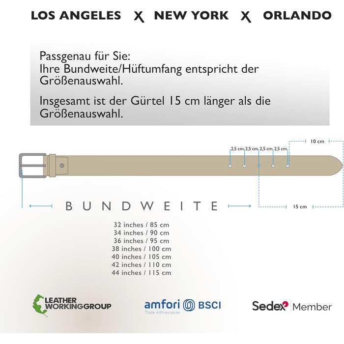 Чоловічий шкіряний ремінь FENIX NEW YORK, 80-125 см, ширина 35 мм, регульований, для костюма та джинсів (Колір: Тофі Браун)