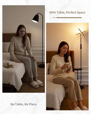 Підлогова лампа LuminexDesigns з регулюванням яскравості, 36W+7W LED, 3200LM+600LM, 2700K-6500K, чорна. Сучасна підлогова лампа для вітальні з пульт дистанційного керування