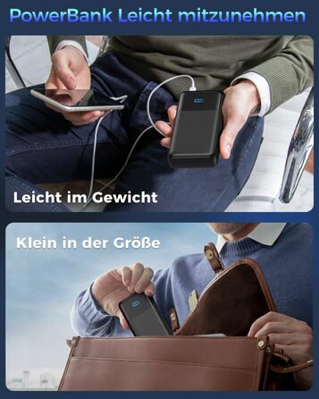 Power Bank 50000mAh з LED дисплеєм, 30W швидка зарядка, USB-C, 4 виходи та 2 входи - для iPhone, Android та планшетів