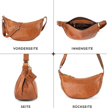 Сумка через плече Berliner Bags Luna з натуральної шкіри, коричнева. Містка жіноча сумка-банан