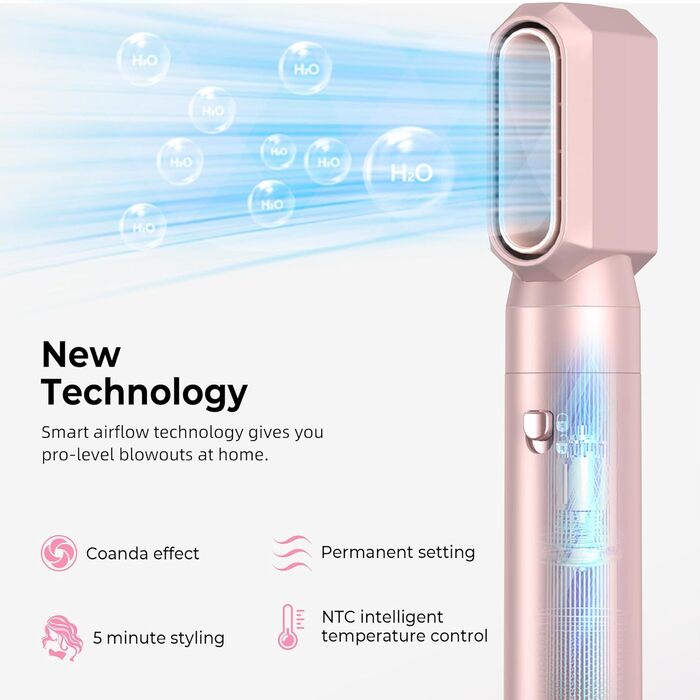 Atopskins Airstyler 6 в 1: Фен-щітка, плойка, фен, стайлер для волосся, стайлер для всіх типів волосся, 1000W, червоний