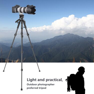 Штатив для камери Neewer 142 см з алюмінієвого сплаву, 3-х секційний, чорний (SAB234)