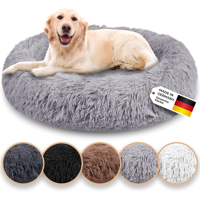 Belune® Лежанка для собак знімний чохол - Оригінал - [L, 100 см] Корзина для собак, ліжко для котів, лежанка для собак, м'яка лежанка для великих, середніх та маленьких собак (XXL (140 см), світло-сіра)