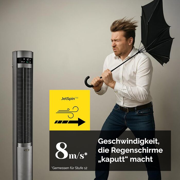 Вентилятор баштовий YOER CoolWhisper TF07G Wi-Fi, 12 швидкостей, іонізатор, 12м, сірий металік