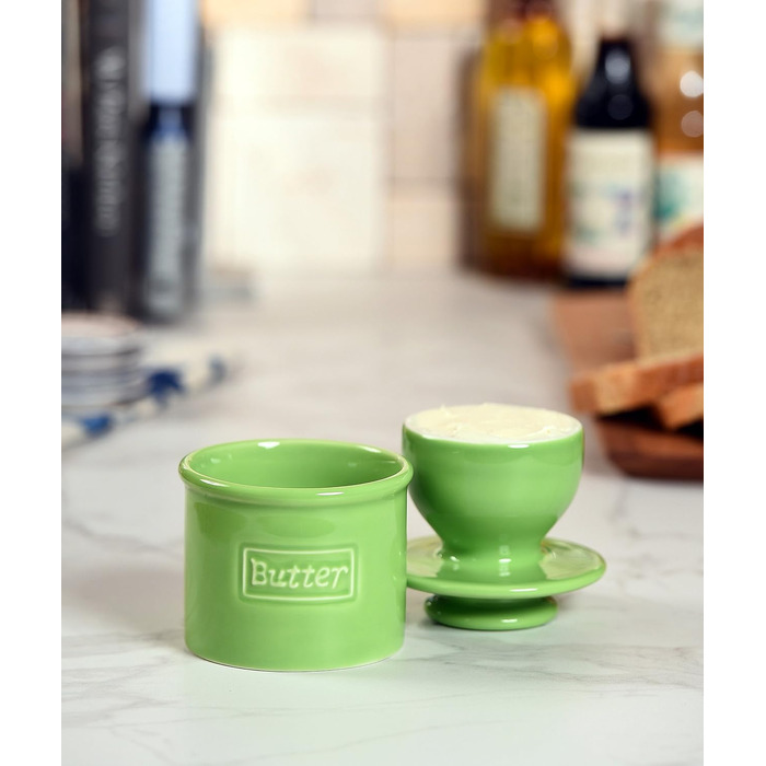 Маслянка Butter Bell BB-CCLGS оригінальна, ретро-колекція, кераміка, лаймово-зелена