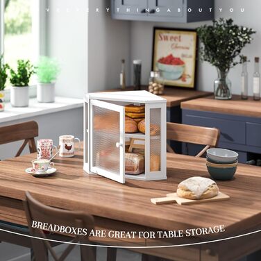 Блок для хліба Eck-Brotkasten, великий, з подвійним відсіком, для кухні, білий. Кухонна панель робочої поверхні, біла, велика, 11.8' x 11.8' x 13.8'