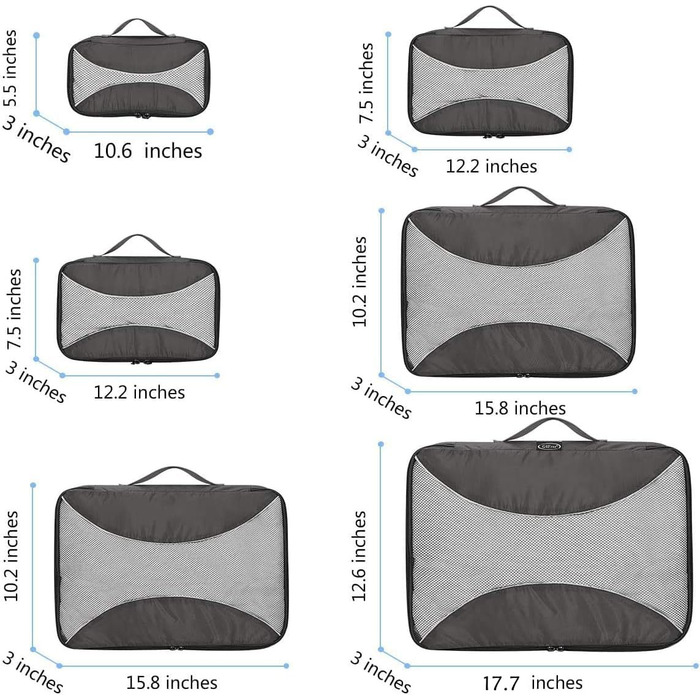 Органайзери для валізи G4Free: набір кубів для пакування (3/6/7 шт.)