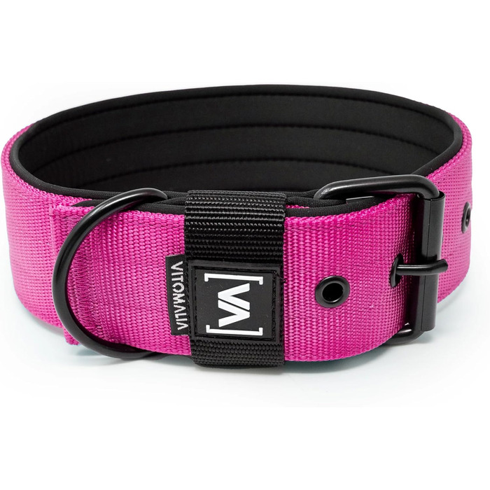 Нашийник для собак середнього розміру, 4 см, рожевий, з неопреновою підкладкою та нержавіючою застібкою