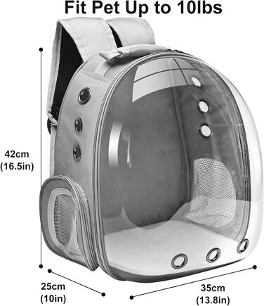 Сумка-переноска для котів, домашніх тварин, рюкзак-переноска, передня кишеня для маленьких, середніх котів, цуценят, собак (сіра)