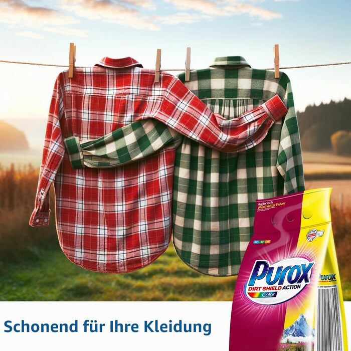 Пральний порошок для кольорових речей PUROX Color, 10 кг, 142 прання, у м'якій упаковці