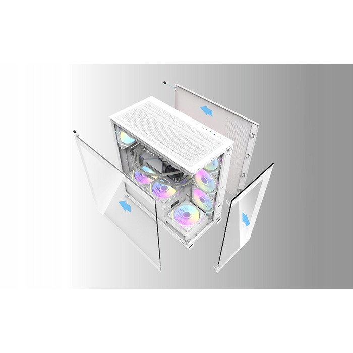 Корпус для комп'ютера Darkflash DS900 (білий) + 7 ARGB вентиляторів