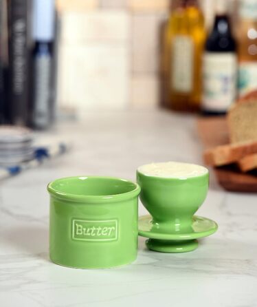 Маслянка Butter Bell BB-CCLGS оригінальна, ретро-колекція, кераміка, лаймово-зелена