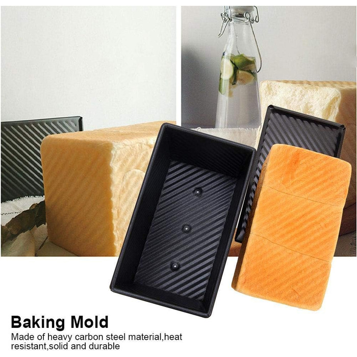 Laib Pfanne, Samfox Non-Stick Loaf Pan Toast Mold with Lid for Cake and Toast Making