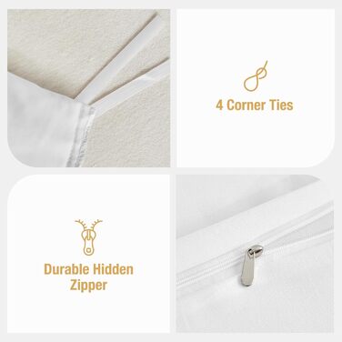 Комплект постільної білизни Lekesky 135x200 (4 шт.) - сірий, квітковий принт, поліестер мікрофібра, з блискавкою