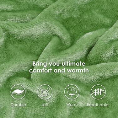 Плед Sherpa з двостороннього флісу, теплий плед для дому, дивана/крісла, 150 x 200 см, колір салатовий