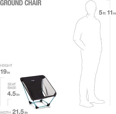 Стілець Helinox Ground Chair: легкий, складний, для кемпінгу та подорожей, чорний