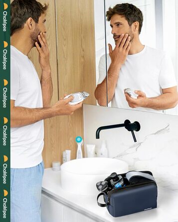 Чоловіча дорожня косметичка Kulturbeutel, водонепроникна, легка, з подвійним замком (Блакитна)