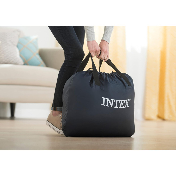 Надувний матрац Intex DuraBeam UltraPlush з підголівником, 220V, Queen, Fiber-Tech