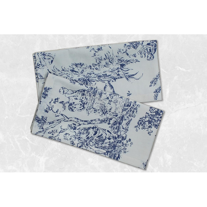 COTTON CRAFT Fabric Napkins, 12 Pieces, 100% Cotton, Reusable, French Toile Dinner, Everyday Use, Spring, Summer, Autumn, Christmas, Vacation, Party, Gift, Soft, Absorbent, 45.7 x
